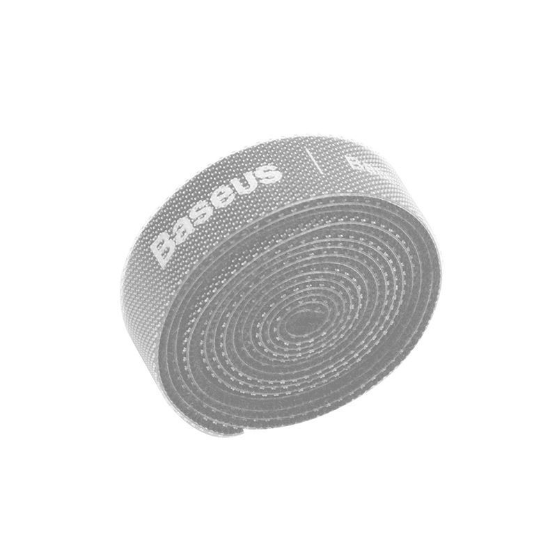  Органайзер кабелей Baseus Colourful Circle Velcro, цвет -  серый, длина -  1м